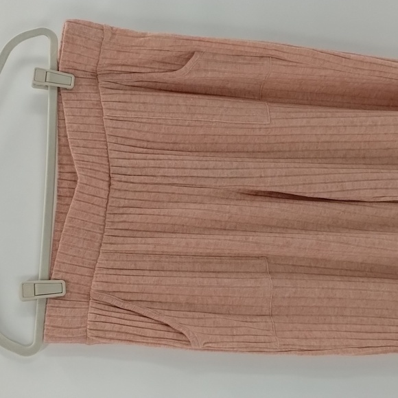 Natural Reflections Rib Wide Leg Crop Pants peach color size large with pockets - Picture 3 of 8